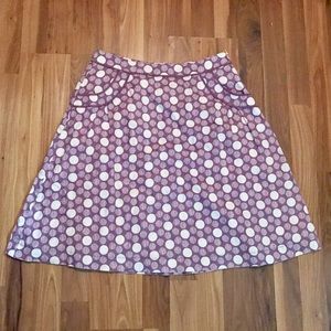 BNWT Boden size 10 skirt purple & white polka dots
